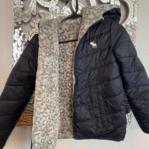 Girls Abercrombie & Fitch Puffer Jacket Reversible Size 9/10